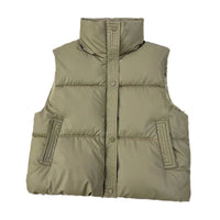 Short Padded Zipper Vest