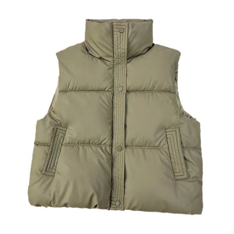Short Padded Zipper Vest