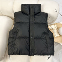 Short Padded Zipper Vest