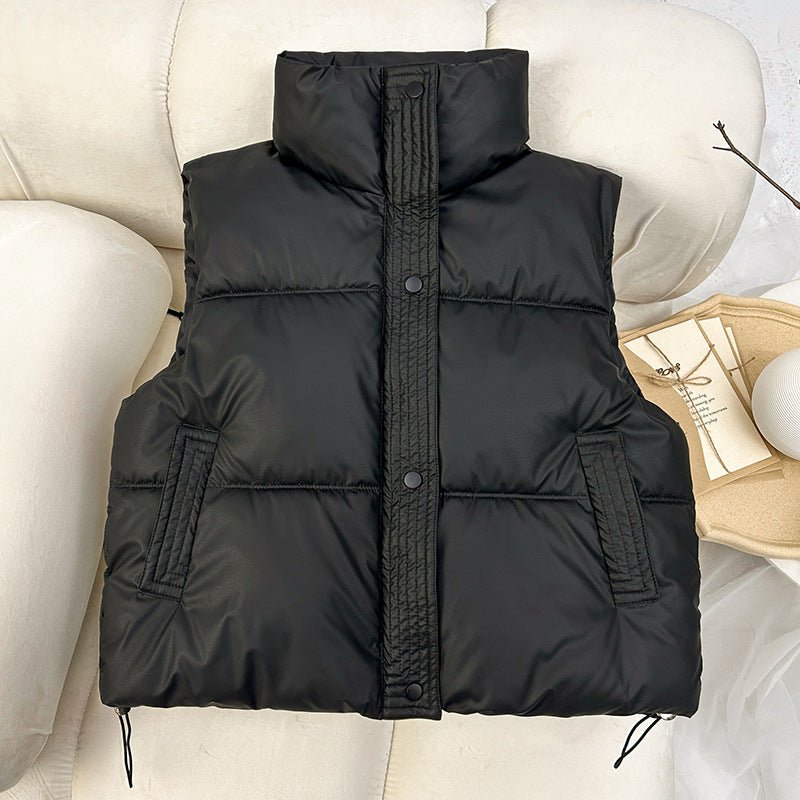 Short Padded Zipper Vest