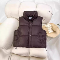 Short Padded Zipper Vest