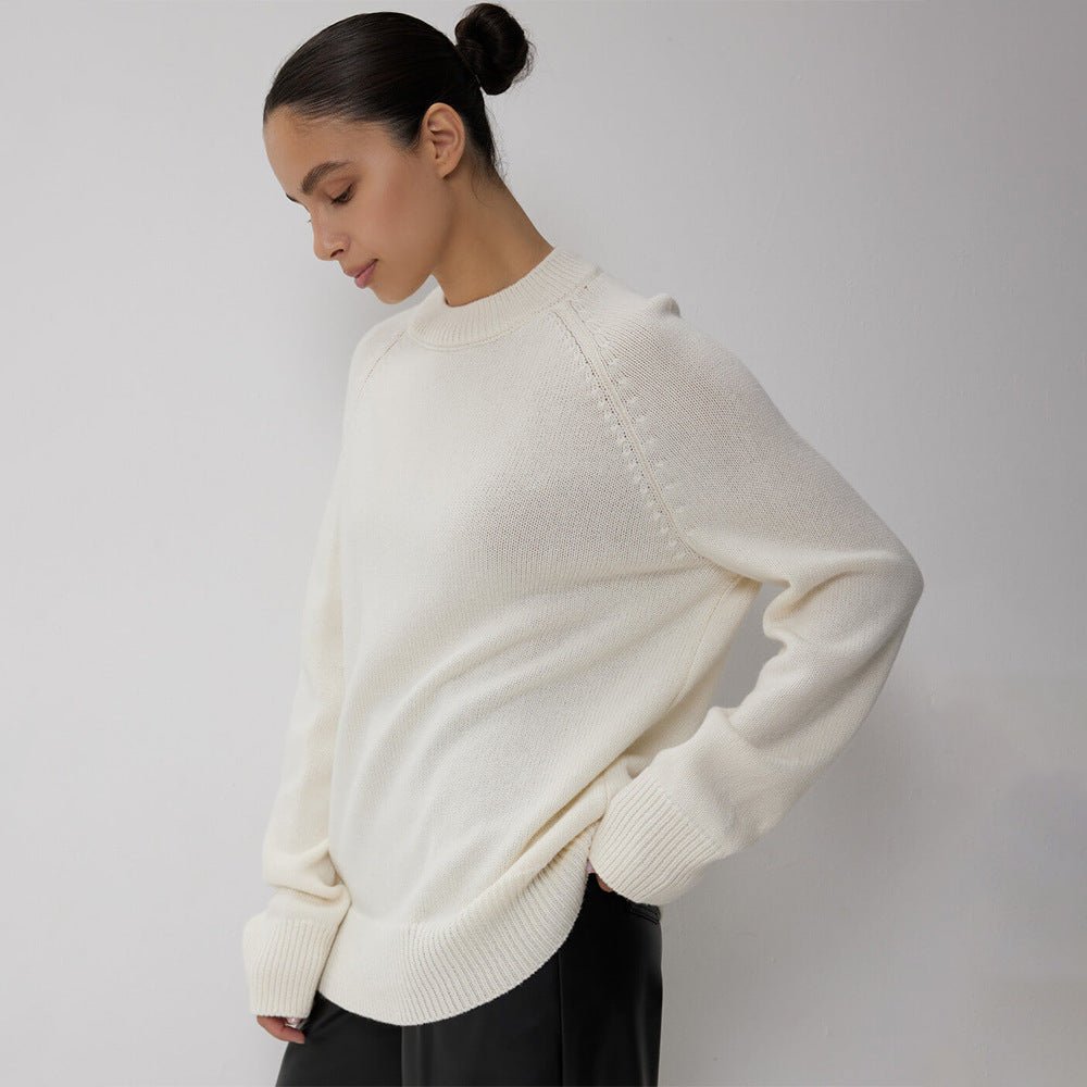 Loose Wool Blend Knit Pullover