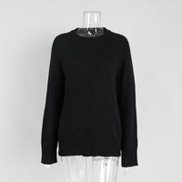 Loose Wool Blend Knit Pullover