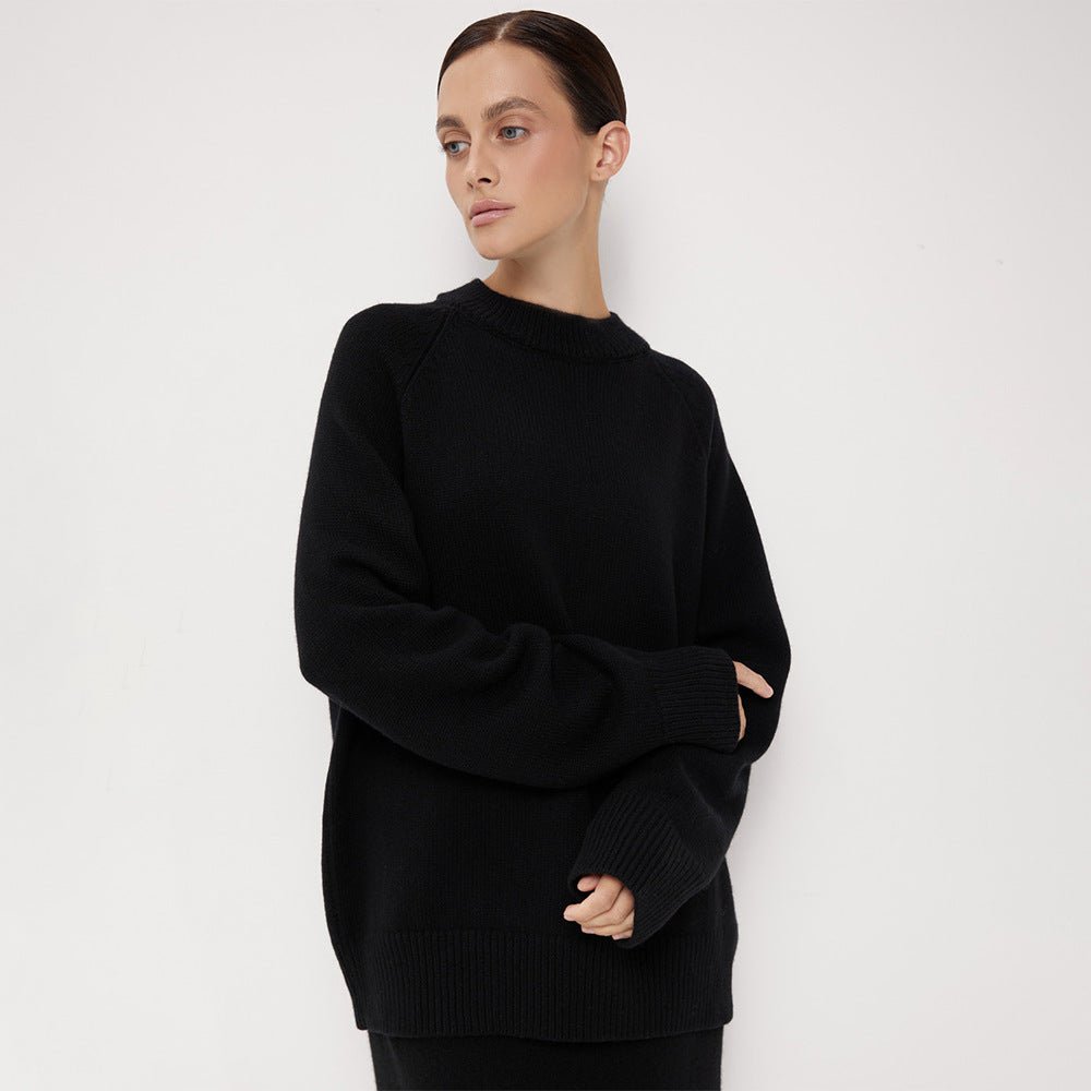 Loose Wool Blend Knit Pullover