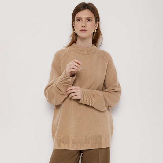 Loose Wool Blend Knit Pullover