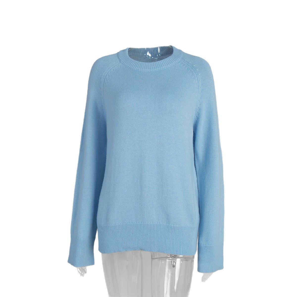 Loose Wool Blend Knit Pullover