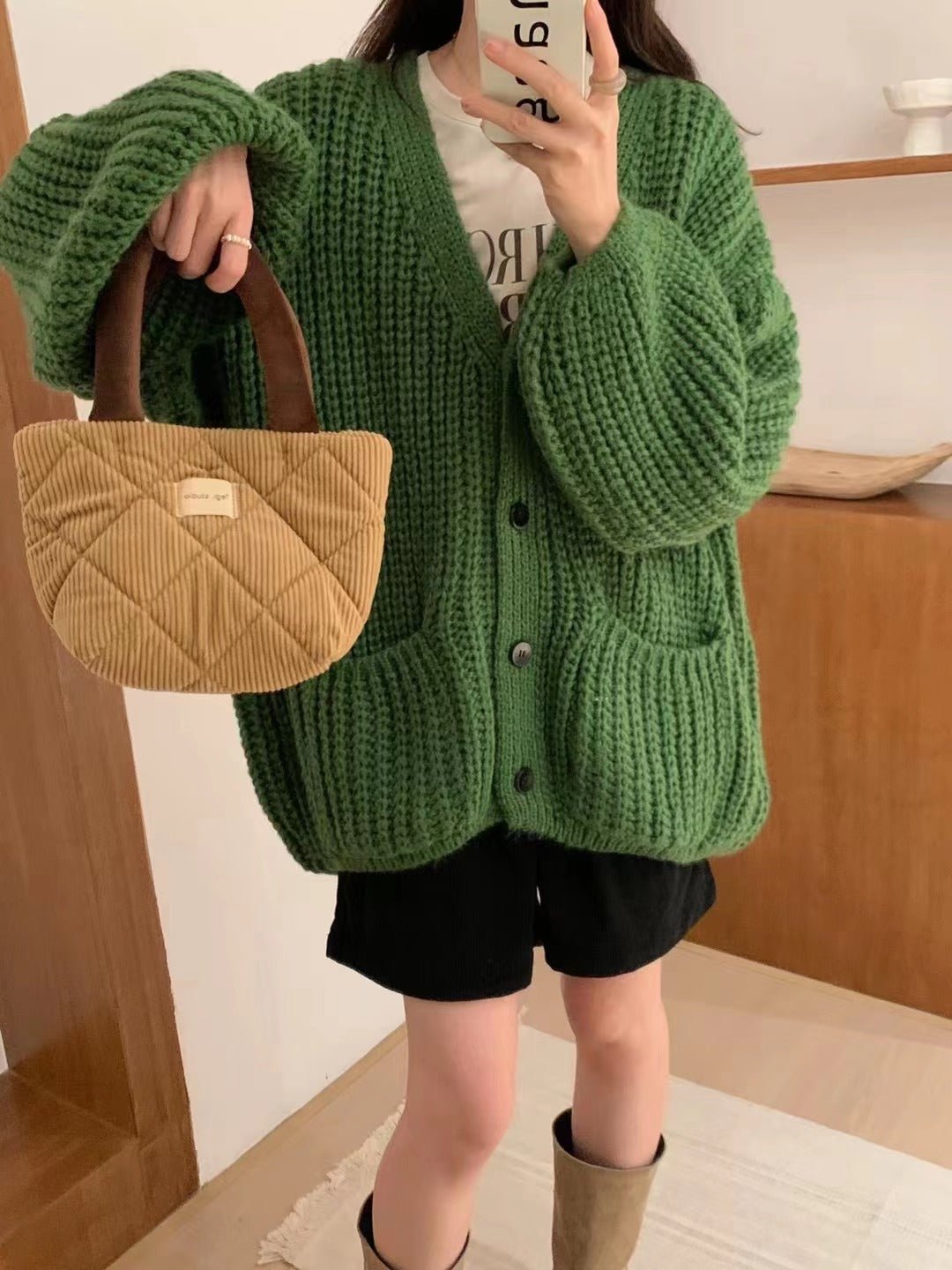 Thick Lazy Style Korean Sweater with Pockets
