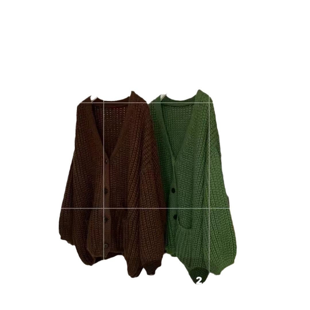 Thick Lazy Style Korean Sweater with Pockets