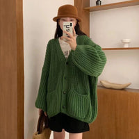Thick Lazy Style Korean Sweater with Pockets