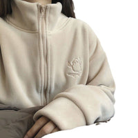 High Collar Zipper Cardigan (Casual)