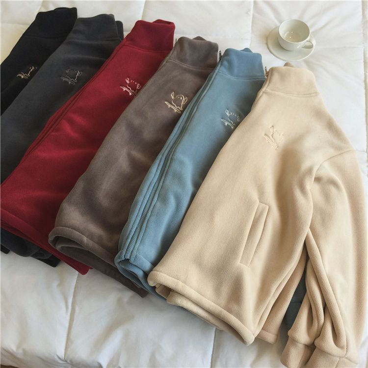 High Collar Zipper Cardigan (Casual)