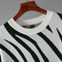 Zebra Pattern Knit Pullover