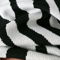 Zebra Pattern Knit Pullover
