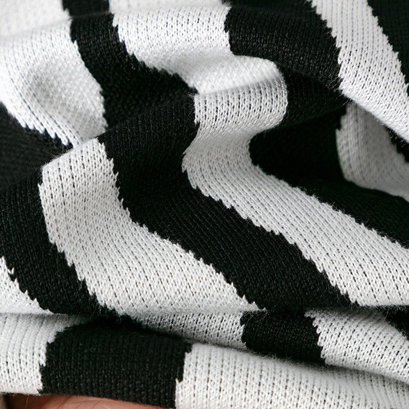 Zebra Pattern Knit Pullover