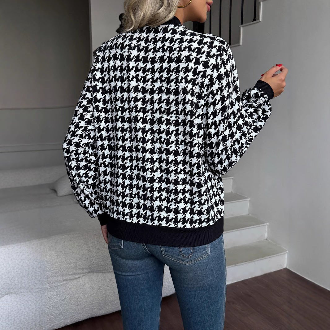 Houndstooth Casual Coat