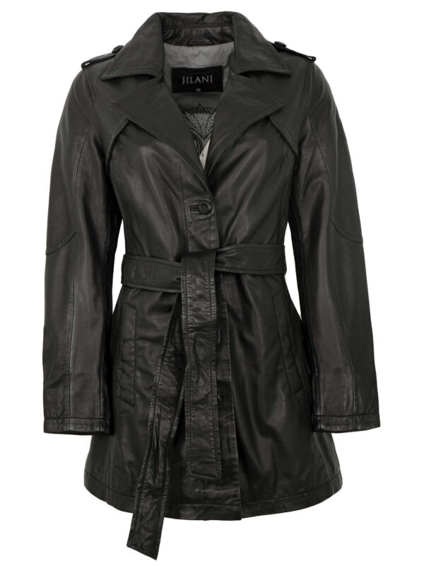 Leather Coat in Black Lambskin Nappa