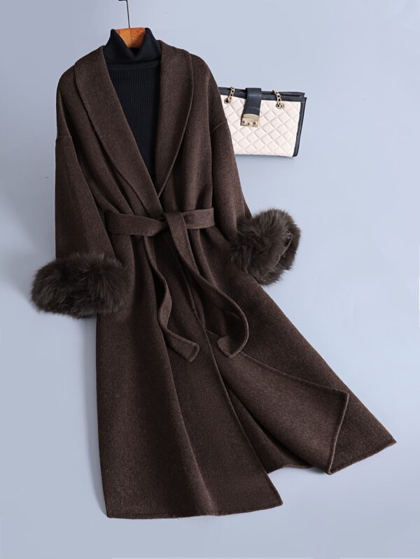 Luxurious Elegant Mocha Dark Brown Wool Blend