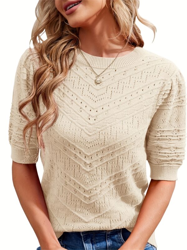 Sleeve Sweater Casual Crew Neck
