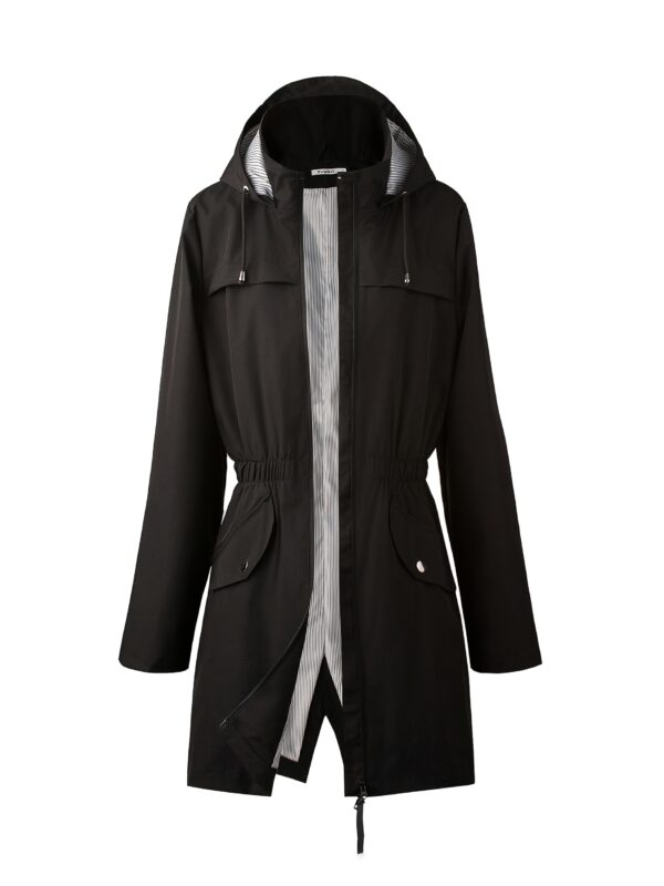 Hooded Zip-Up Trench Coats for Women